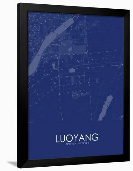 Luoyang, China Blue Map-null-Framed Poster
