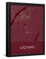 Luoyang, China Red Map-null-Framed Poster