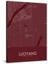 Luoyang, China Red Map-null-Stretched Canvas