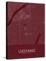 Luoyang, China Red Map-null-Stretched Canvas