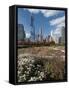 Lurie Garden with Skyline, Chicago Millennium Park, Chicago, Illinois, Usa-Alan Klehr-Framed Stretched Canvas