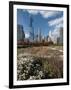 Lurie Garden with Skyline, Chicago Millennium Park, Chicago, Illinois, Usa-Alan Klehr-Framed Premium Photographic Print