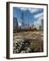 Lurie Garden with Skyline, Chicago Millennium Park, Chicago, Illinois, Usa-Alan Klehr-Framed Photographic Print