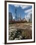 Lurie Garden with Skyline, Chicago Millennium Park, Chicago, Illinois, Usa-Alan Klehr-Framed Photographic Print