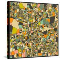Lusaka Map-Jazzberry Blue-Stretched Canvas