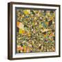 Lusaka Map-Jazzberry Blue-Framed Art Print