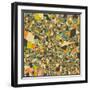 Lusaka Map-Jazzberry Blue-Framed Art Print