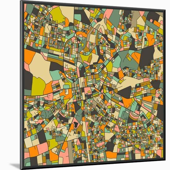 Lusaka Map-Jazzberry Blue-Mounted Art Print