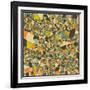 Lusaka Map-Jazzberry Blue-Framed Art Print