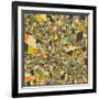 Lusaka Map-Jazzberry Blue-Framed Art Print