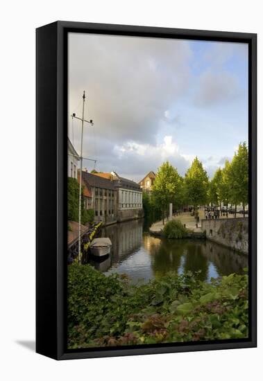 Lush greenery in June by the water in Bruges, Belgium-Susan Pease-Framed Stretched Canvas