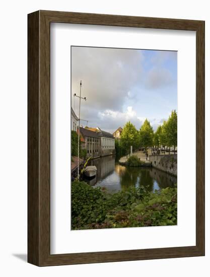 Lush greenery in June by the water in Bruges, Belgium-Susan Pease-Framed Photographic Print