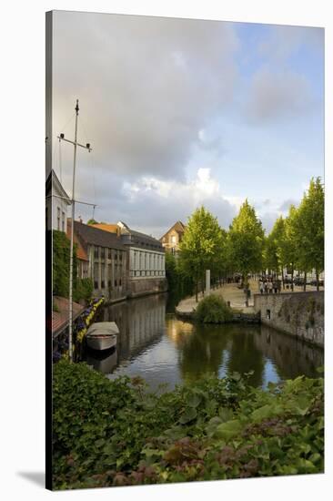 Lush greenery in June by the water in Bruges, Belgium-Susan Pease-Stretched Canvas
