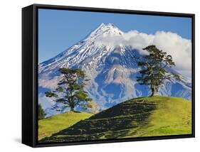 Lush hills in front of Mount Egmont-Jami Tarris-Framed Stretched Canvas