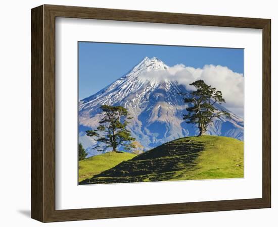 Lush hills in front of Mount Egmont-Jami Tarris-Framed Photographic Print