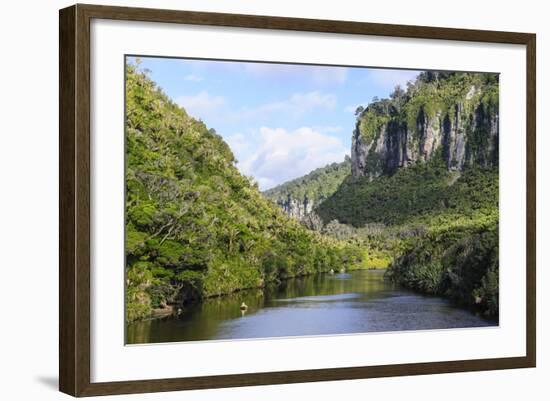 Lush Vegetation and Cliffs, Porari River, Paparoa National Park-Michael Runkel-Framed Photographic Print