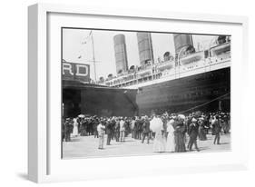 Lusitania at New York Dock-null-Framed Art Print