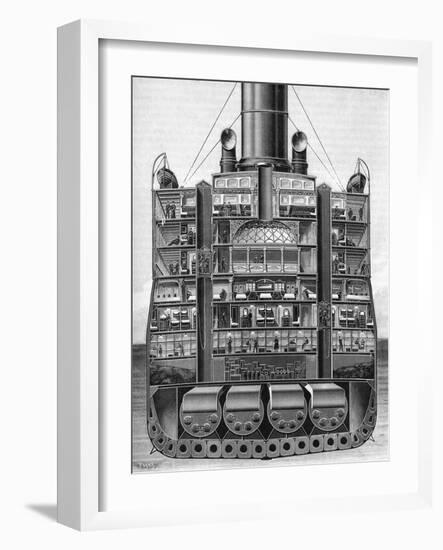 Lusitania Cross Section-null-Framed Art Print