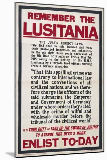 Lusitania Recruitment-null-Mounted Art Print