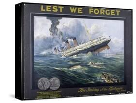 Lusitania Torpedoed by a German Submarine on Her Return Journey from New York to Liverpool-null-Stretched Canvas