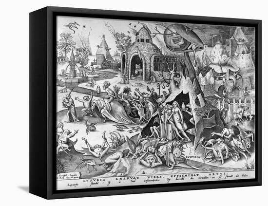 Lust, from the Seven Deadly Sins, Engraved by Pieter Ven Der Heyden, 1558-Pieter Bruegel the Elder-Framed Stretched Canvas