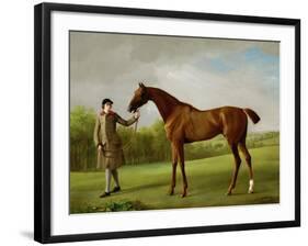 Lustre, Held by a Groom, c.1760-62-George Stubbs-Framed Giclee Print