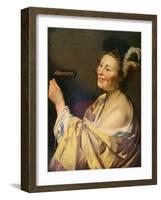 Lute Player, 1624-Gerrit van Honthorst-Framed Giclee Print