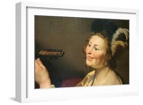 Lute Player, 1624-Gerrit van Honthorst-Framed Giclee Print