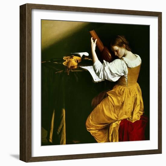 Lute Player, C. 1626-Orazio Gentileschi-Framed Giclee Print