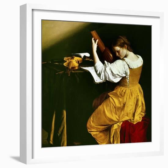 Lute Player, C. 1626-Orazio Gentileschi-Framed Giclee Print
