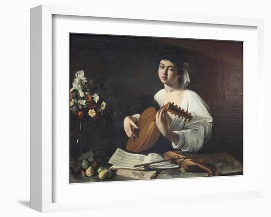 Lute-Player, C1595-Caravaggio-Framed Giclee Print