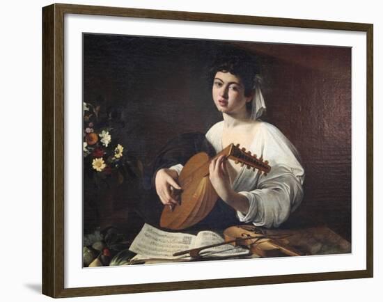 Lute-Player, C1595-Caravaggio-Framed Giclee Print