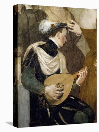 Lute Player, Detail from Invitation to Dance, Ca 1570-Giovanni Antonio Fasolo-Stretched Canvas