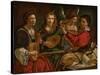 Lute Players and an Angel (Oil on Canvas)-Pietro Paolini-Stretched Canvas