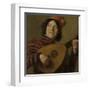 Lute Players, the Fool-Frans Hals-Framed Art Print