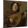 Lute Players, the Fool-Frans Hals-Mounted Art Print