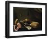 Lutes and Violin on a Table, a Curtain to the Right-Evaristo Baschenis-Framed Giclee Print