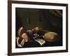 Lutes and Violin on a Table, a Curtain to the Right-Evaristo Baschenis-Framed Giclee Print