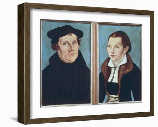 Luther and His Wife Katharina Von Bora-Lucas Cranach the Elder-Framed Art Print