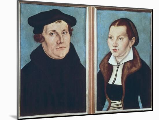 Luther and His Wife Katharina Von Bora-Lucas Cranach the Elder-Mounted Art Print
