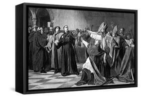 Luther at the Diet of Worms, 1882-Emile Delperee-Framed Stretched Canvas