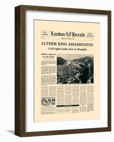 Luther King Assassinated-The Vintage Collection-Framed Art Print