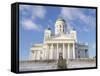 Lutheran Christian Cathedral in Winter Snow, Helsinki, Finland, Scandinavia, Europe-Gavin Hellier-Framed Stretched Canvas