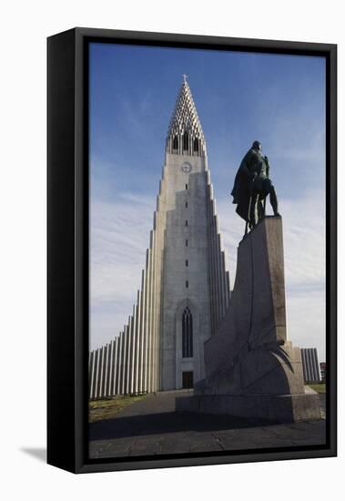 Lutheran Church of Hallgrimurin (Hallgrimskirkja) in Reykjavik-null-Framed Stretched Canvas