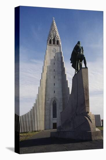 Lutheran Church of Hallgrimurin (Hallgrimskirkja) in Reykjavik-null-Stretched Canvas