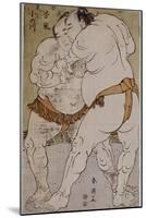 Lutteurs de sumô ; le lutteur Onogawa Kisaburô et le lutteur Tanikaze Kajinosuke-Katsukawa Shunei-Mounted Giclee Print