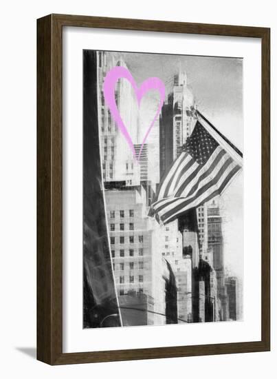 Luv Collection - New York City - American Flag-Philippe Hugonnard-Framed Art Print