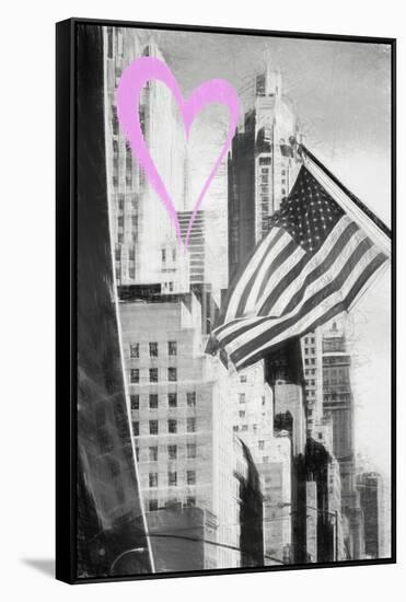 Luv Collection - New York City - American Flag-Philippe Hugonnard-Framed Stretched Canvas