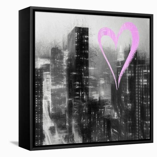 Luv Collection - New York City - Manhattan by Night II-Philippe Hugonnard-Framed Stretched Canvas