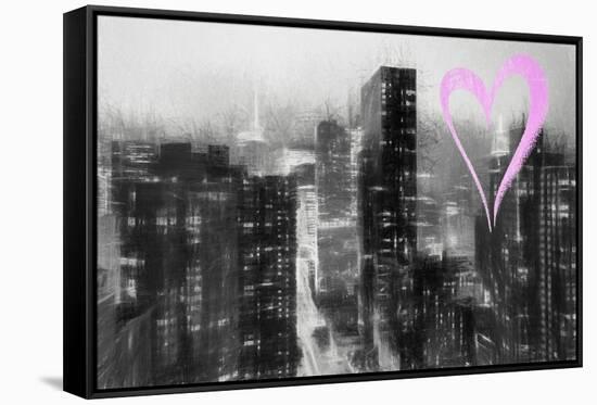 Luv Collection - New York City - Manhattan by Night-Philippe Hugonnard-Framed Stretched Canvas